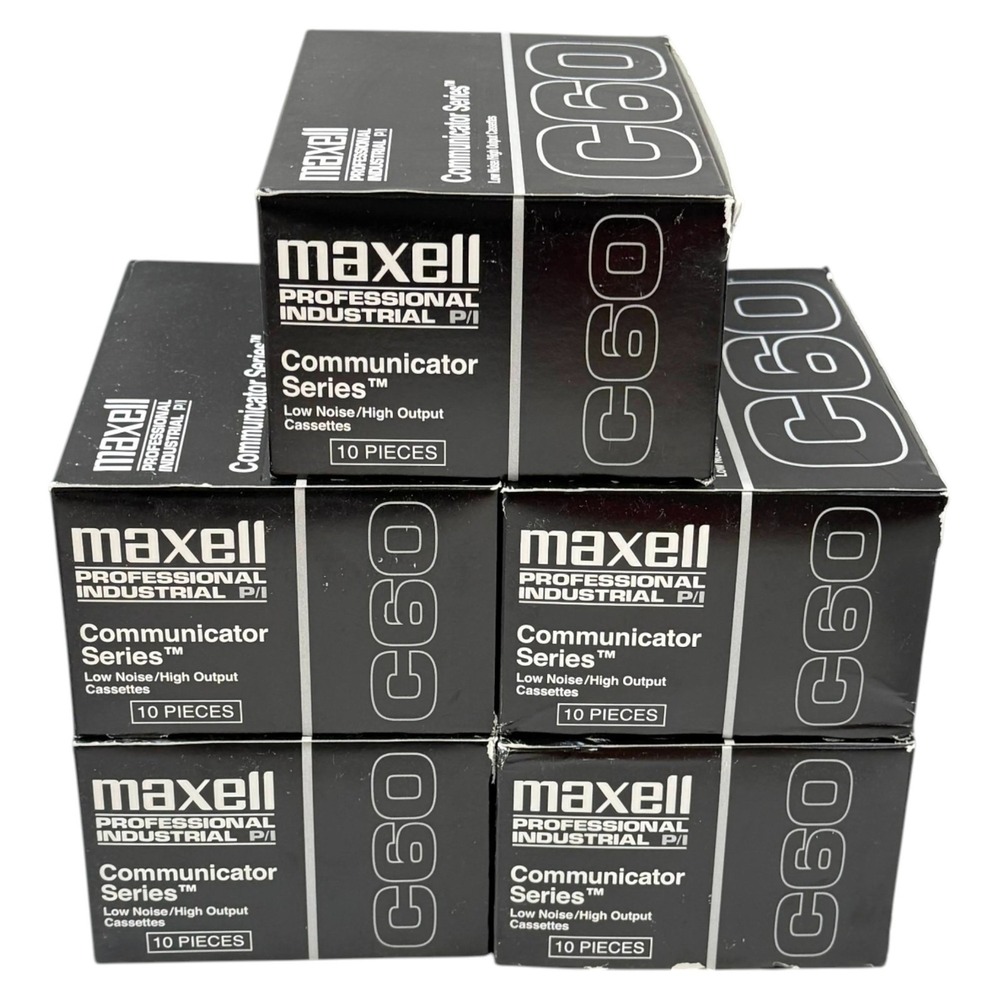 Maxell Professional Communicator C60 Cassettes 5 Boxes 10 per Box Total 50 New